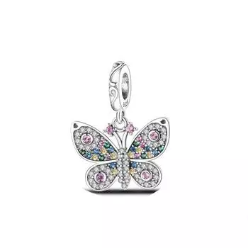 POMOiii новые сверкающие сердечки с крыльями для пива, подвеска из бисера, подходит для оригинального модного браслета, кулон, ювелирные изделия своими руками для женщин