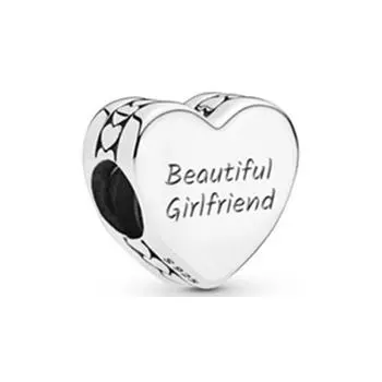 POMOiii Новый Стерлингового Серебра 925 пробы Сердце Be Magical You Are My World Girlfriend Бусина Подходит Оригинальные Подвески Браслет Ювелирные Изделия Diy