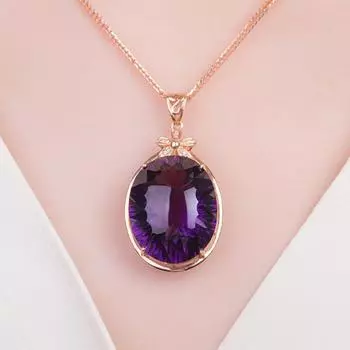 POMOiii новый темпераментный овальный кулон ожерелье винтажные аксессуары женские для вечеринки подарок элегантные ювелирные изделия фиолетовый