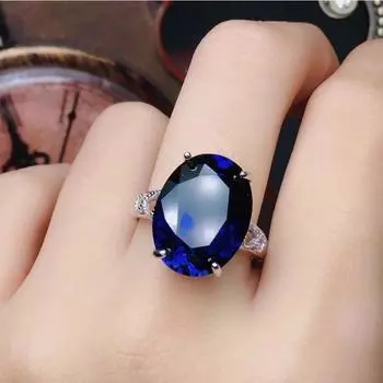 POMOiii Ослепительные циркониевые женские кольца романтический водный синий камень обручальное кольцо подарок на день Святого Валентина для влюбленных модные украшения Adjustable Opening
