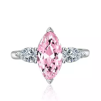 POMOiii открывающиеся кольца изменяемого размера для женщин 7*14 мм с цирконом для помолвки, изысканные ювелирные изделия, подарок Adjustable Opening зелёный