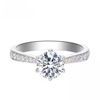 POMOiii Роскошное женское открытое кольцо с цирконом, женские ювелирные изделия, серебряный подарок Resizable белый