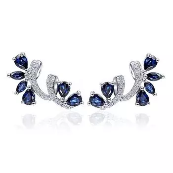 POMOiii серьги-гвоздики для женщин, темпераментные элегантные синие серьги с цирконием, свадебные украшения для помолвки и вечеринки синий