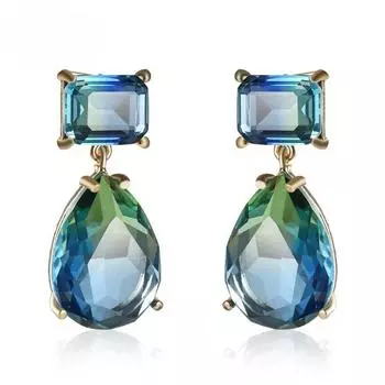 POMOiii синие висячие серьги с фианитом для женщин, элегантные женские аксессуары для помолвки, свадьбы, модные украшения, высокое качество синий