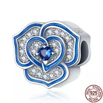 POMOiii Стерлингового Серебра 925 Синяя Серия Луна Самолет Космическая Серия Стеклянные Бусины Клип Шарм Подходит Оригинальный Модный Браслет Подарок Ювелирных Изделий