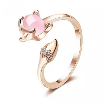 POMOiii темперамент синтетический опал лиса открытое кольцо ювелирные изделия свадьба оптовая продажа подарок золотой