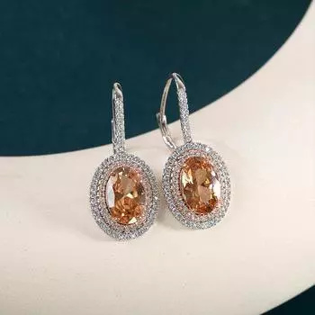 POMOiii темпераментные серьги-капли цвета шампанского для женщин, элегантные аксессуары для свадебной церемонии и вечеринки, роскошные ювелирные изделия серебряного цвета