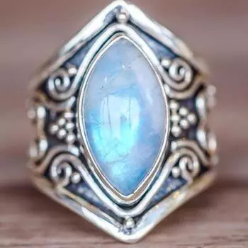 POMOiii Винтажные кольца с лунным камнем для мужчин и женщин, ювелирное кольцо, оптовая продажа, Patry, юбилей, изящные ювелирные изделия, подарок 6