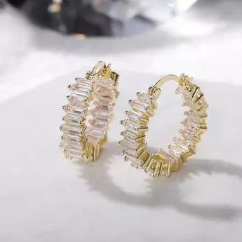 POMOiii высококачественные серьги серебристого/золотого цвета, женские серьги-кольца для свадебной вечеринки, универсальные роскошные ювелирные изделия с цирконием