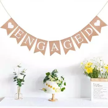 Помолвка Буква Вытяжка Флаг Баннер Гостиная Сад Торговый центр Кафе Фотобудка Реквизит Украшения для помолвки Товары
