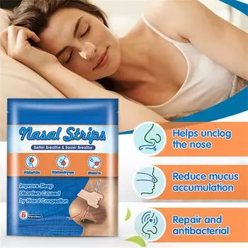 Помощь во сне Дыхательная полоска для носа Полоска для носа от храпа, пластырь от храпа Помогает остановить храп и заложенность носа Спите спокойно One Size