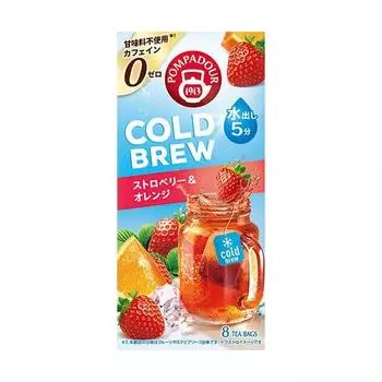 Pompadour Холодный напиток Клубника Апельсин 8 чайных пакетиков 73030 x 12 упаковок &