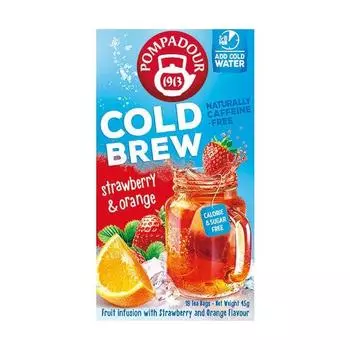 Pompadour Холодный Настой Клубника Апельсин 18 Чайных Пакетиков 71330 x 10 Упаковок &