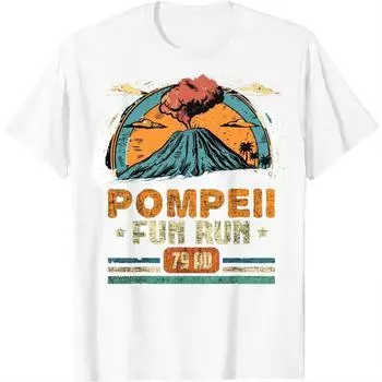 Pompeii Fun Run - География Вулканолог Футболка Вулканология Уличная одежда Винтажная футболка Футболки S бежевый