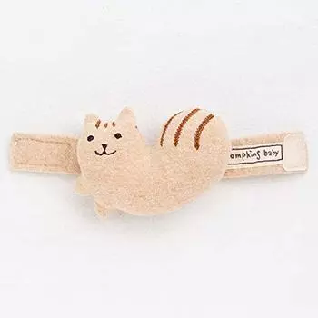 pompkins BABY Organic Cotton Wrist Made in Japan Y-1300 100% [Chipmunks Series] Rattle, (Brown)