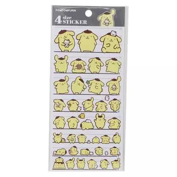 Pompompurin 4 размера наклейки 4SIZE STICKER Sanrio [лист наклеек]