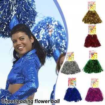 Помпоны для черлидинга с ручкой, шарики для черлидинга, золотые аксессуары для танца на руках, синие помпоны для женщин I2X2 Blue-One size