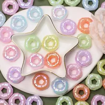 Пончики, бусины, сделай сам, ювелирный материал, модные 24,5 мм, подвески, подвески, акриловый браслет, ожерелье, аксессуары, 10 шт. фиолетовый