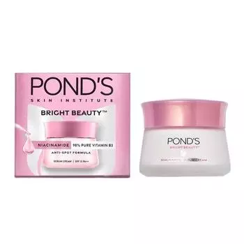 POND S Bright Beauty SPF 15 PA ++ Дневной крем 50 г, нежирный, матирующий ежедневный увлажняющий крем для лица | Осветляет темные пятна для сияющей кожи