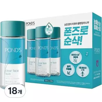 Средство для снятия макияжа с губ и глаз Pond s Clear Face Spa, 120 мл, 18 шт.