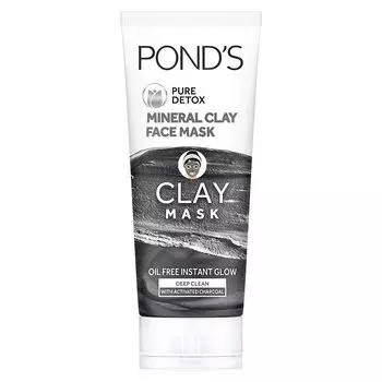 POND S Pure Detox Mineral Clay Активированный уголь, 4X маслопоглощающая, детоксицирующая, глиняная маска для безмасляного мгновенного сияния, маска для лица 90 г