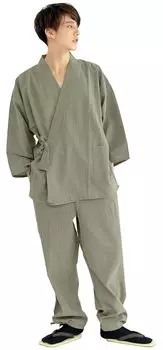 Pongee Willow 14 [Kyoetsu] Samue, Лето, Стирать, Стиль, Ткань, Хлопок, Мужской (LL, трава)