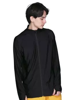 PONTAPES Рашгард, доступный в 20 цветах, длинный, защита от УФ-лучей, черный, мужской, капюшон, узоры, PR-4300, черный, средний, рукав, защита, чёрный