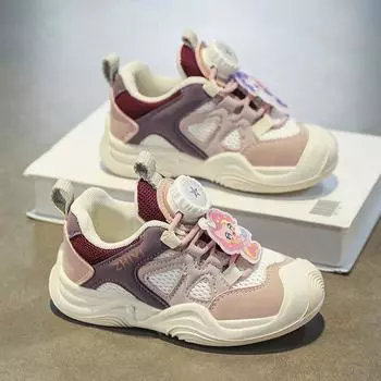 Pony Baoli girls shoes autumn and winter new children s sports shoes medium and older girls shoes versatile buttons summer models 27 розовый