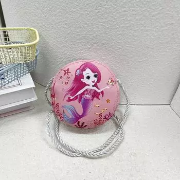 Pony Cartoon Cute Mini Slung Small Round Bag Kindergarten Shoulder Polyester A