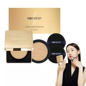 Pony Effect Cover Stay Cushion Foundation EX Original 15 г + сменный блок 15 г, теплый Нет. 21 Natural Eye..., 1 набор