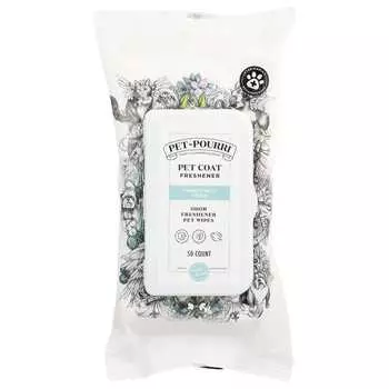 POO-POURRI Pet-Pourri™, Салфетки для очистки шерсти домашних животных, Pawsitively Fresh, 50 штук
