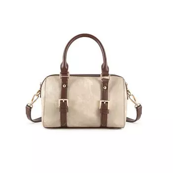 Pooh 2025 New Retro Contrast Color Women Handbag Boston Pillow Bag High-Grade Shoulder Messenger Bag Denim Gray
