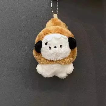 Poop Puppy Plush Keychain Cartoon Dog Stuffed Doll Pendant Car Key Ring Backpack Bag Decor Kid Gift