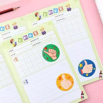 Поощрительные наклейки с наградами «Большой палец вверх», легко отклеивающиеся самоклеящиеся круглые декоративные наклейки с героями мультфильмов