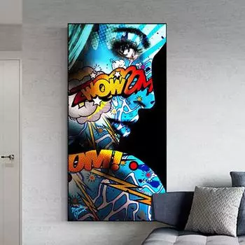 Поп-арт, крутая девушка, картина маслом, эстамп, уличное искусство, современное украшение для дома, гостиной 20cm40cm NoFrame