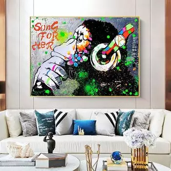 Поп-арт, уличное граффити, стиль, настенный постер, современная мода, домашний декор, холст, роспись, коллекция фотографий, печать, произведение искусства 20x30cm