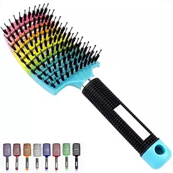 Pop Brush Pop Brush Детская щетка для волос из кабана Щетка для волос из кабана Щетка для волос из кабана Щетка для волос Винтовая щетка Расчесывание Щетка для волос (радуга)