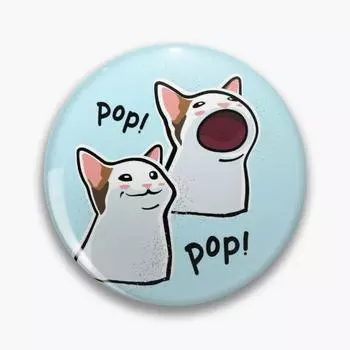 Pop Cat Meme Popcat Popping Cat настраиваемая мягкая пуговица, булавка, подарок, значок на воротнике, брошь, модные украшения, милый любовник, забавные женщины