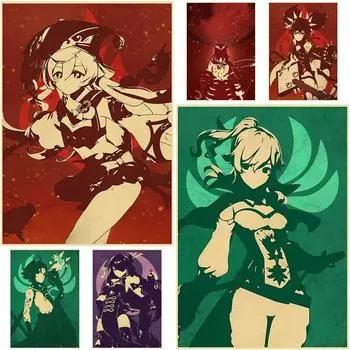 Поп-игровые постеры, ретро принты на крафт-бумаге, винтажный декор для комнаты, украшение для дома, мультяшные настенные художественные картины, подарки 30x21cm