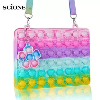 Поп-кошелек, игрушки для девочек, игрушка через плечо, поп-сумка на плечо, сенсорная силиконовая сумка для снятия стресса, сувениры на день рождения для детей и взрослых