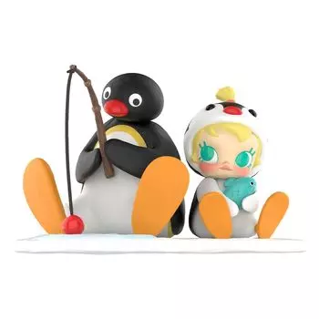 POP MART Baby Molly PINGU Fishing Time Pop Mart Gacha Gacha Blind Box Figure Пластиковая модель Премиум-игрушка ПВХ Мягкий винил Оригинальный персонаж День рождения
