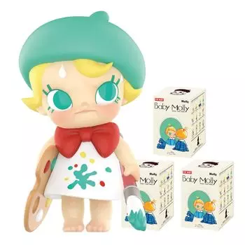 POP MART Baby Molly When I was Series Popmart Gacha Gacha Blind Box Figure Пластиковая модель Премиум-игрушка Мягкий винил ПВХ Оригинальный персонаж День рождения