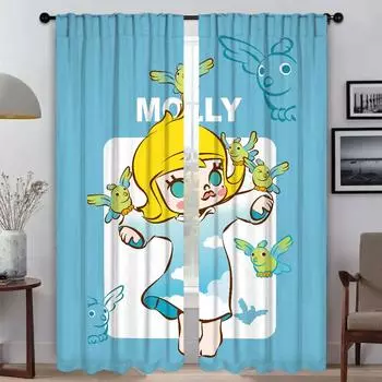 POP MART Blackout Curtain for Room 2 Panel Partition Curtains Child Room Shades Blinds Home Interior Curtains Tulle for Bedroom W50xH70cmx2pcs-CL