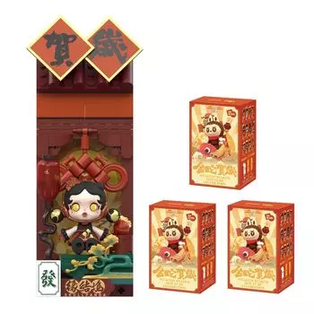 POP MART Богатый Новый год Празднование Удачной Руки Серия Блок Фигурка Коробка 12 Pop Mart Gacha Gacha Слепая Коробка Фигурка Пластиковая Модель Премиум Игрушка ПВХ