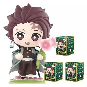 POP MART Демон Кимецу но Яиба День рождения Цветочная серия Pop Mart Gacha Gacha Blind Box Фигурка Пластиковая модель Премиум Игрушка ПВХ Мягкий винил Оригинал