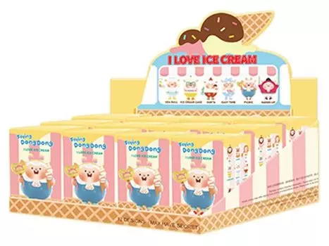POP MART Flying Dong Dong I Love Ice Cream Series Торговая фигурка Коробка из 12 шт. ПВХ и АБС