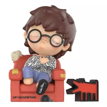 POP MART Hirono x Keith Haring Большой размер Pop Mart Gacha Gacha Blind Box Фигурка Пластиковая модель Премиум Игрушка Мягкий винил Оригинальный персонаж Подарок на день рождения