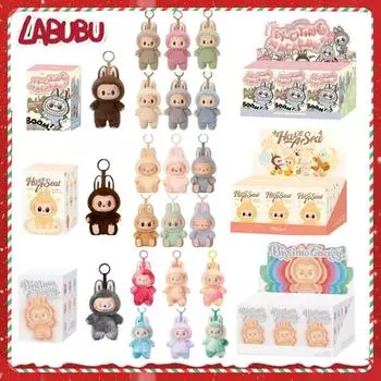 POP MART Labubu Heartbeat Macaron Enamel The Monsters Face Blind Box ПВХ Фигурка Настольное Украшение Kawaii Кукла Подарок на День Рождения Ребенка