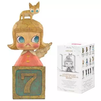 POP MART MOLLY Anniversary Classical Retro 2 Series Pop Mart Gacha Gacha Blind Box Figure Пластиковая модель Премиум-игрушка Мягкий винил Оригинальный персонаж