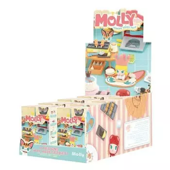 POP MART MOLLY Кулинарная серия Торговая фигурка Коробка из 8 штук ПВХ и АБС